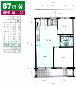 가람마을 주공1단지 아파트 평면도