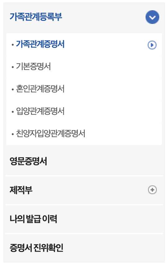 영문 가족관계증명서 발급